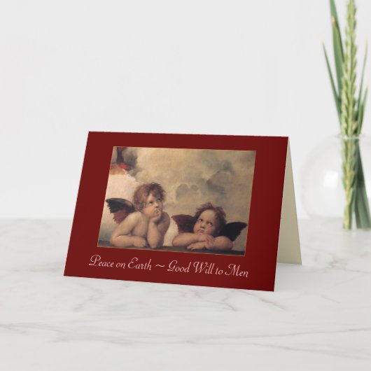 Raphael Cherubs kerstKaart Feestdagen Kaart (Voorkant)