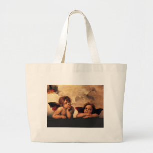 Raphael Cherubs Sistine Madonna 2 Angels Grote Tote Bag