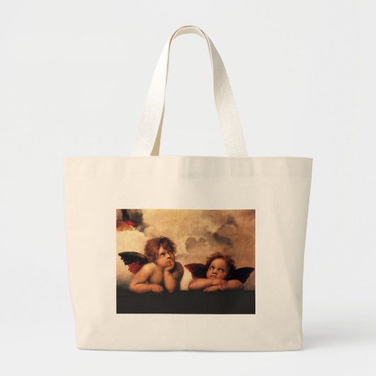 Raphael Cherubs Sistine Madonna 2 Angels Grote Tote Bag (Voorkant)