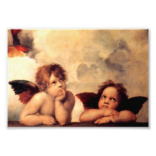 Raphael Cherubs Sistine Madonna Foto afdrukken (Voorkant)