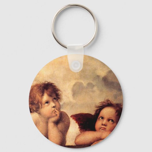 Raphael Cherubs Sistine Madonna Sleutelhanger (Voorkant)