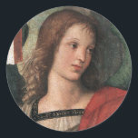 Raphael Christmas Angel Stickers Raffaello Sanzio<br><div class="desc">Het gezicht van een engel zoals alleen Rafaël het kon schilderen. Ik hou van de compositie en de zuiverheid van de lijn. Rijke palet van Renaissance rood en groen in evenwicht met zwart en wit. Perfect met Kerstmis, mooi en smaakvol het hele jaar door. Overeenkomende kaarten, briefkaarten, briefkaarten, postzegels en...</div>