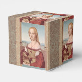 Raphael Dame en de Eenhoorn Klassieke fijne kunst Bedankdoosjes (Achterkant)