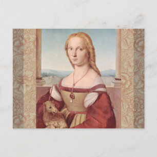 Raphael Dame en de Eenhoorn Klassieke fijne kunst Briefkaart