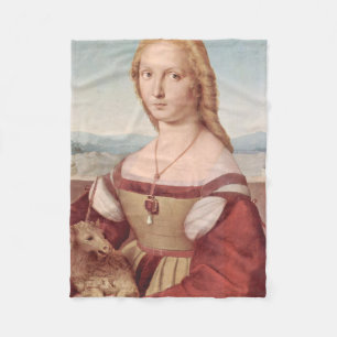 Raphael Dame en de Eenhoorn Klassieke fijne kunst Fleece Deken