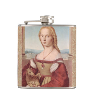 Raphael Dame en de Eenhoorn Klassieke fijne kunst Heupfles