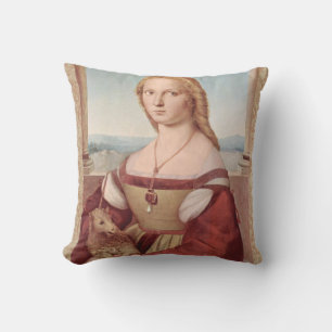 Raphael Dame en de Eenhoorn Klassieke fijne kunst Kussen