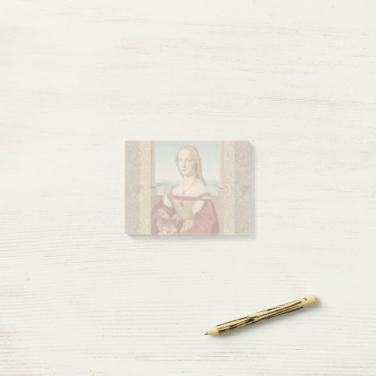 Raphael Dame en de Eenhoorn Klassieke fijne kunst Post-it® Notes (Op bureau)