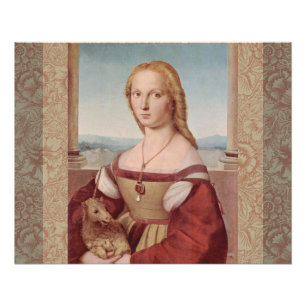 Raphael Dame en de Eenhoorn Klassieke fijne kunst Poster
