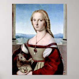 Raphael - Dame met eenhoorn - Raffaello Santi Poster