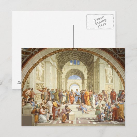 Raphael - De school van Athene 1511 Briefkaart (Voorkant / Achterkant)