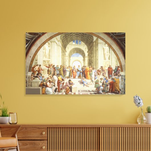 RAPHAEL - De school van Athene 1512 Canvas Afdruk (Insitu (Woonkamer))