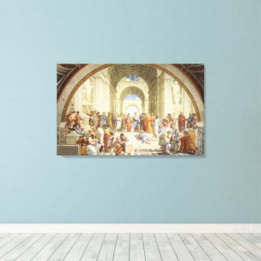 RAPHAEL - De school van Athene 1512 Canvas Afdruk (Insitu (Houten vloer))