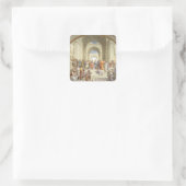 Raphael - De School van Athene Vierkante Sticker (Tas)