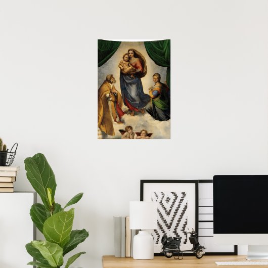 Raphael - De Sistine Madonna Poster (Thuiskantoor)