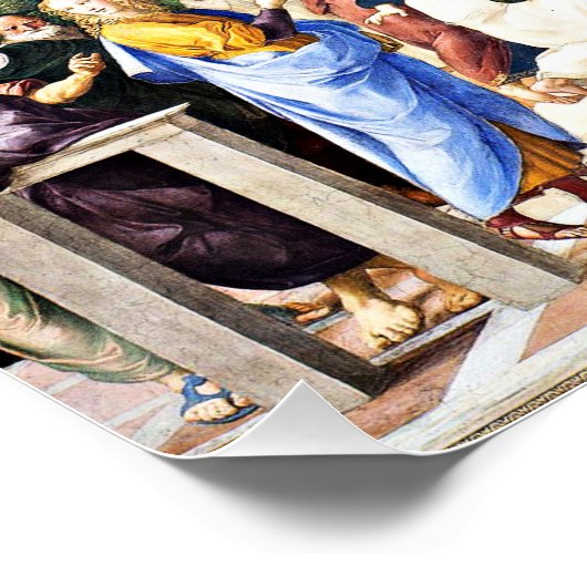 Raphael - Disputatie van het Heilige Stoel Perfect Poster (Hoek)