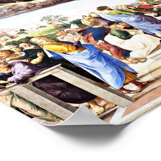 Raphael - Disputatie van het Heilige Stoel Poster (Hoek)