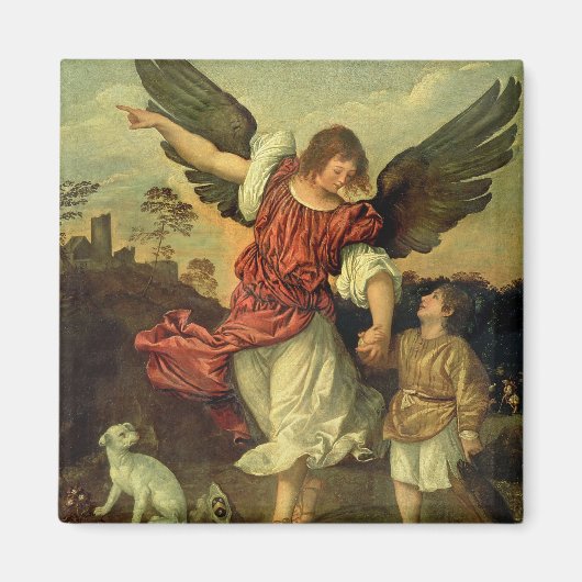 Raphael en Tobias, 1507-8 (olie op het paneel) Magneet (Voorkant)