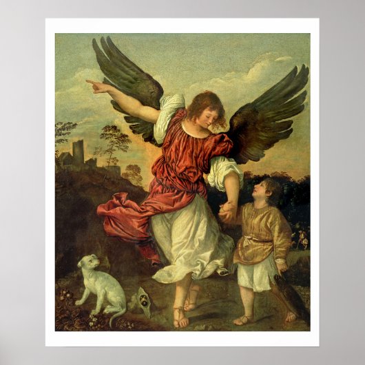 Raphael en Tobias, 1507-8 (olie op het paneel) Poster (Voorkant)