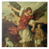 Raphael en Tobias, 1507-8 (olie op het paneel) Tegeltje (Voorkant)