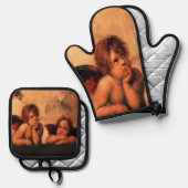 Raphael Engelachtige Cherub Kunst Ovenwant & Pannenlap Set (Voorkant / Achterkant)