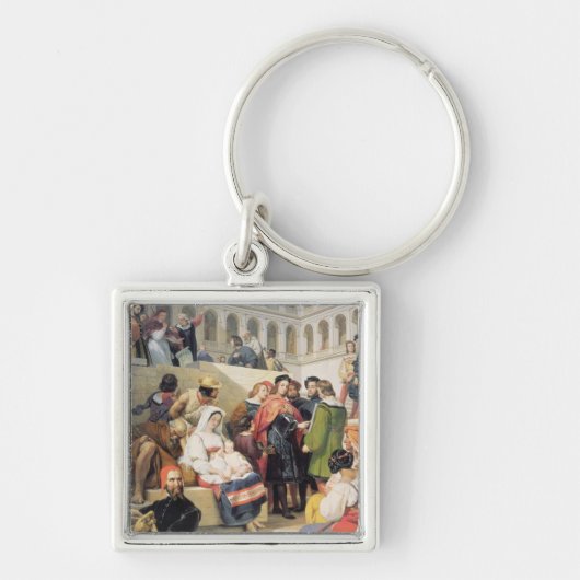 Raphaël in het Vaticaan, 1832 (olie op canvas) Sleutelhanger (Voorkant)