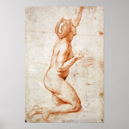 Raphael - Knielende vrouw met haar linkerarm… Poster (Voorkant)