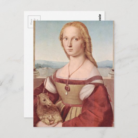 Raphael Lady en Unicorn Classic Briefkaart (Voorkant / Achterkant)