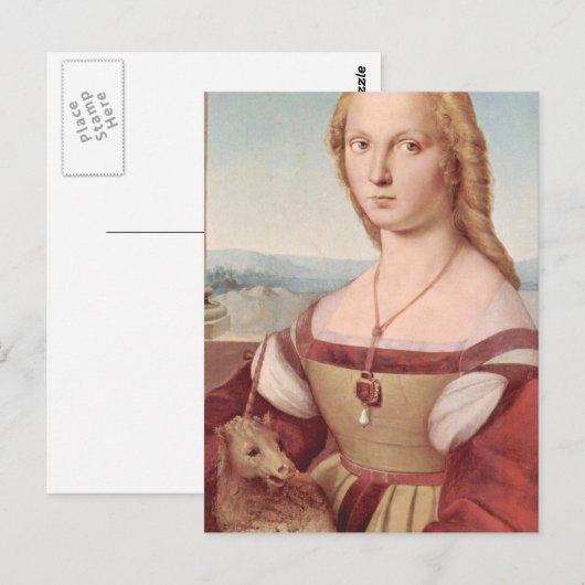 Raphael Lady en Unicorn Classic Briefkaart (Voorkant / Achterkant)