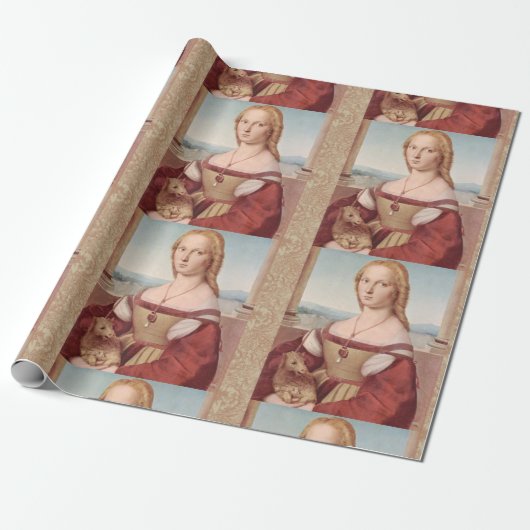 Raphael Lady en Unicorn Classic Cadeaupapier (Uitgerold)