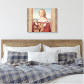 Raphael Lady en Unicorn Classic Canvas Afdruk (Insitu (Slaapkamer))