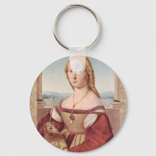 Raphael Lady en Unicorn Classic Sleutelhanger (Voorkant)