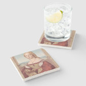 Raphael Lady en Unicorn Classic Stenen Onderzetter (Zijkant)