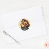 Raphael Madonna en Christus Kind ... 1512 Ronde Sticker (Envelop)