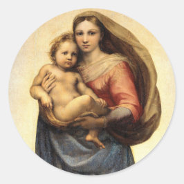Raphael Madonna en Christus Kind ... 1512 Ronde Sticker