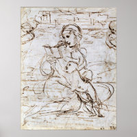 Raphael - Madonna en kind lezen in een landschap..