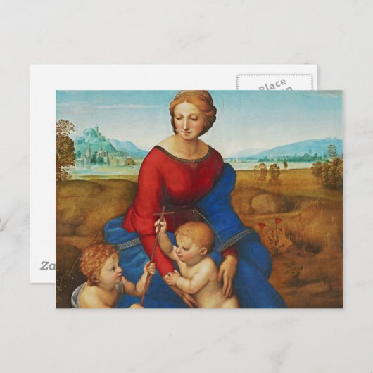Raphaël: Madonna in de Meadow Briefkaart (Voorkant / Achterkant)