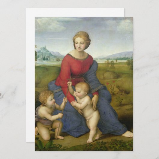 Raphael - Madonna in de weide Feestdagenkaart (Voorkant / Achterkant)