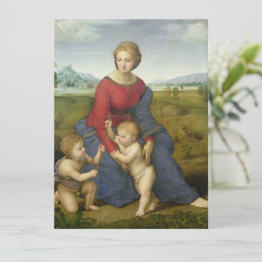 Raphael - Madonna in de weide Feestdagenkaart (Staand voorkant)