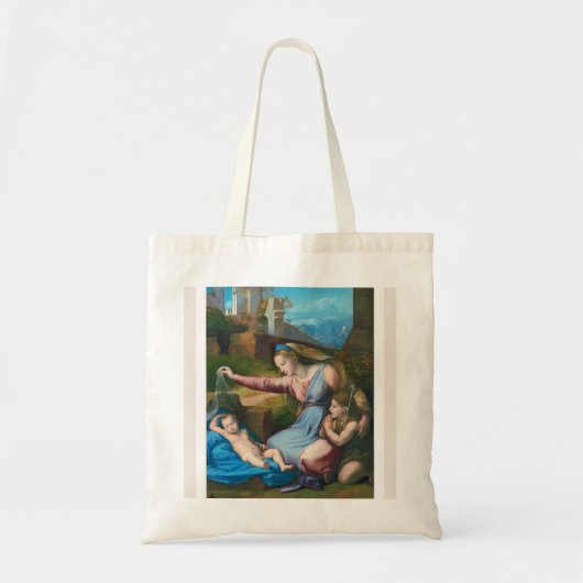 Raphael Madonna van de blauwe diadem kleine Canvas Tote Bag (Voorkant)