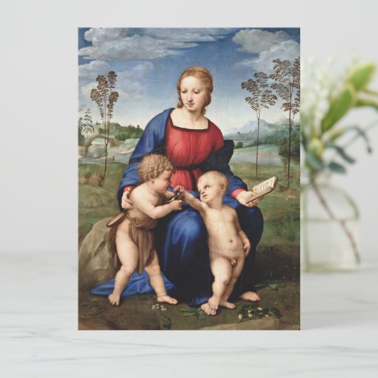 Raphaël - Madonna van de Goldfinch Feestdagenkaart (Staand voorkant)
