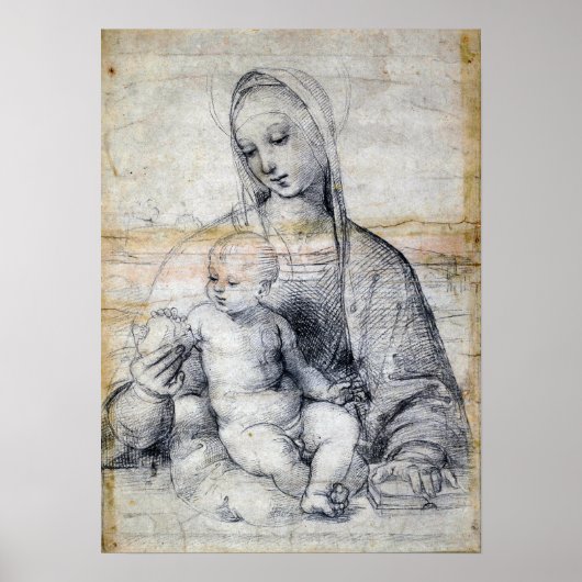 Raphael - Madonna van het Pomegranaat 1504 Poster (Voorkant)