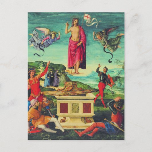 Raphael Opstandinging van Jezus Christus Kunst Aankondigingskaart (Voorkant)