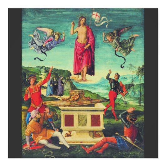 Raphael Opstandinging van Jezus Christus Kunst Foto Afdruk (Voorkant)