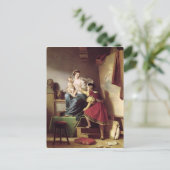 Raphael past zijn model aan briefkaart (Staand voorkant)
