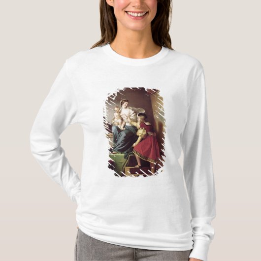 Raphael past zijn model aan t-shirt (Voorkant)