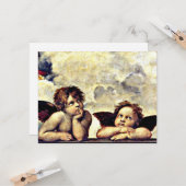 Raphael: Putti, Detail van de Sistine Madonna. Kaart (Voorkant / Achterkant in situ)