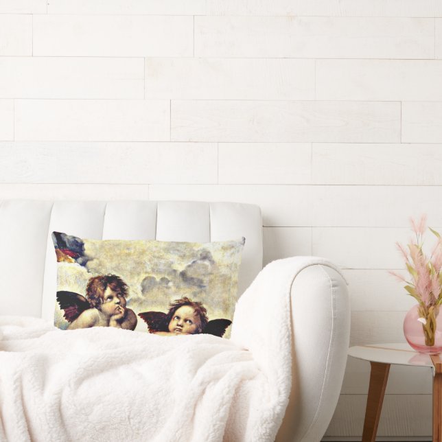 Raphael: Putti, Detail van de Sistine Madonna. Kussen (Bank)