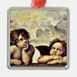 Raphael: Putti, Detail van de Sistine Madonna. Metalen Ornament