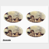 Raphael: Putti, Detail van de Sistine Madonna Ovale Sticker (Vel)